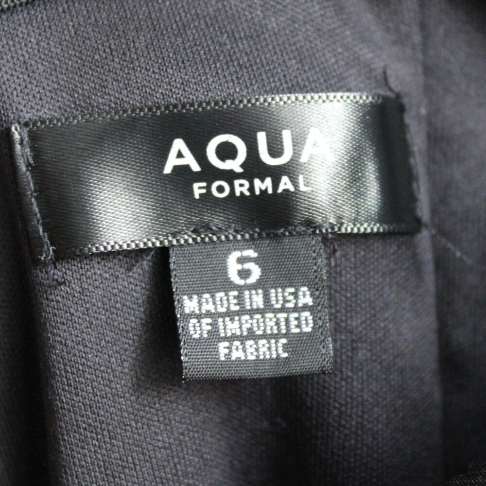 AQUA Black Off-the-Shoulder Slit Formal Gown Party Floor-Length Party Dress sz 6 - Picture 4 of 7